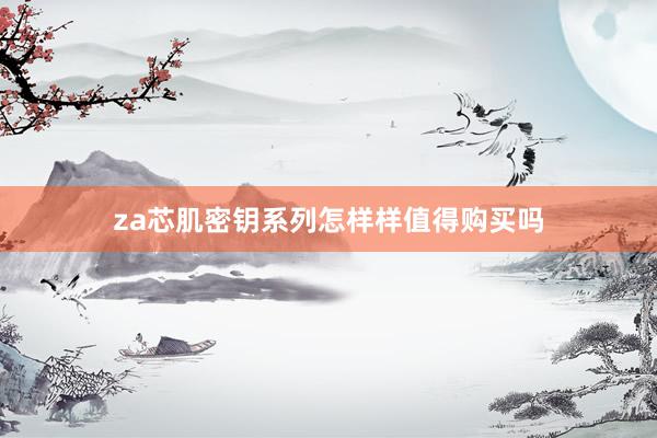 za芯肌密钥系列怎样样值得购买吗
